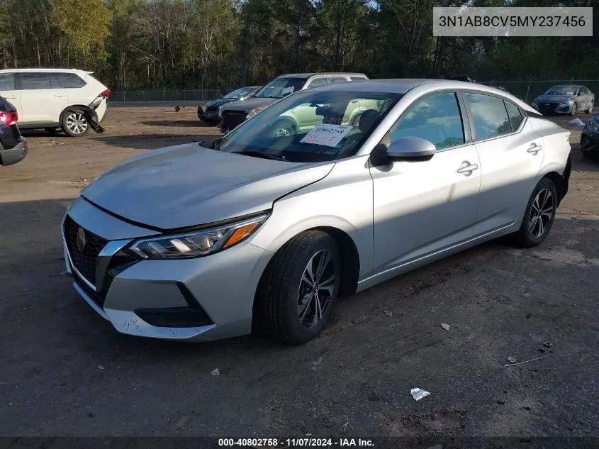 2021 Nissan Sentra Sv Xtronic Cvt VIN: 3N1AB8CV5MY237456 Lot: 40802758