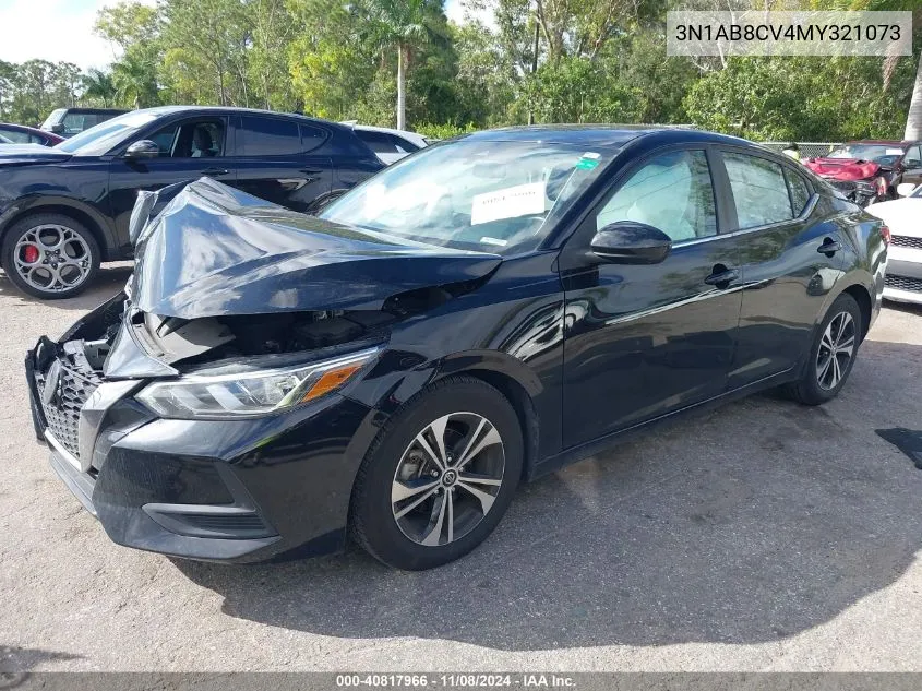 2021 Nissan Sentra Sv Xtronic Cvt VIN: 3N1AB8CV4MY321073 Lot: 40817966