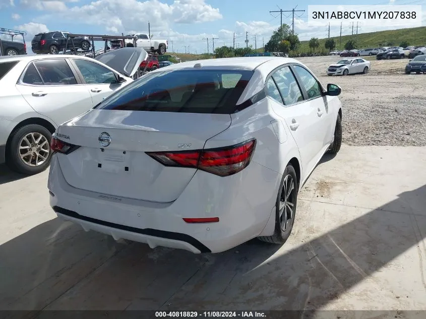 2021 Nissan Sentra Sv Xtronic Cvt VIN: 3N1AB8CV1MY207838 Lot: 40818829