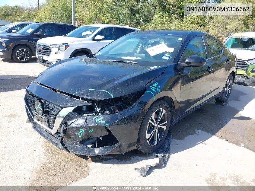 2021 Nissan Sentra Sv VIN: 3N1AB8CV3MY306662 Lot: 40820554