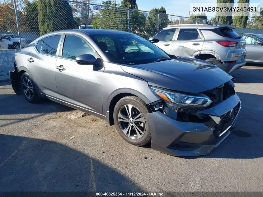 3N1AB8CV3MY245491 2021 Nissan Sentra Sv Xtronic Cvt