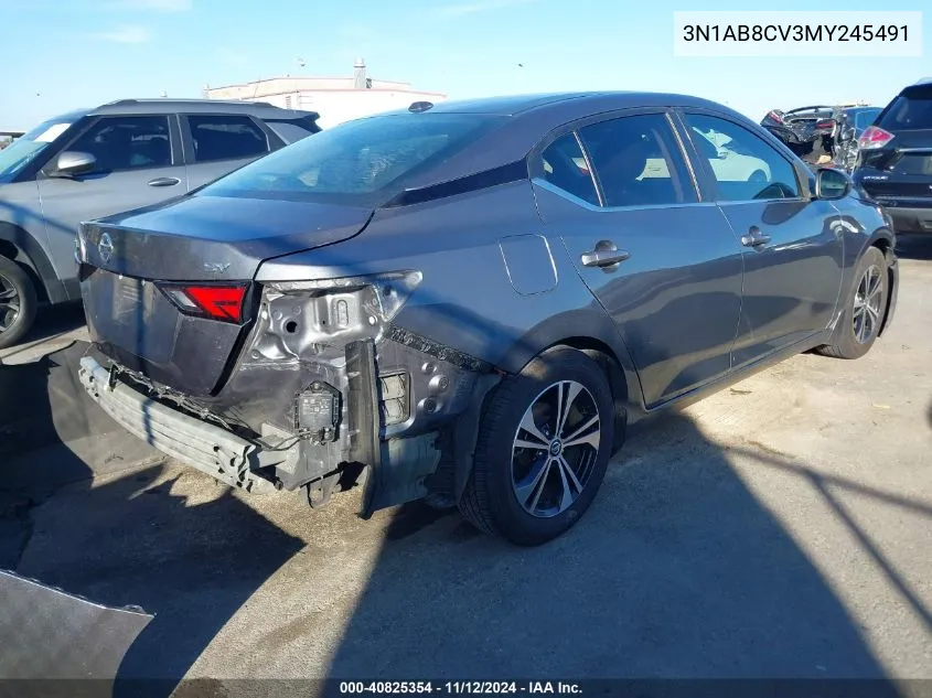 3N1AB8CV3MY245491 2021 Nissan Sentra Sv Xtronic Cvt