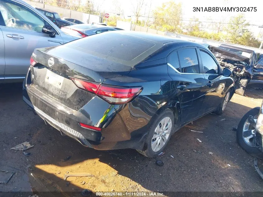 2021 Nissan Sentra S Xtronic Cvt VIN: 3N1AB8BV4MY302475 Lot: 40826748