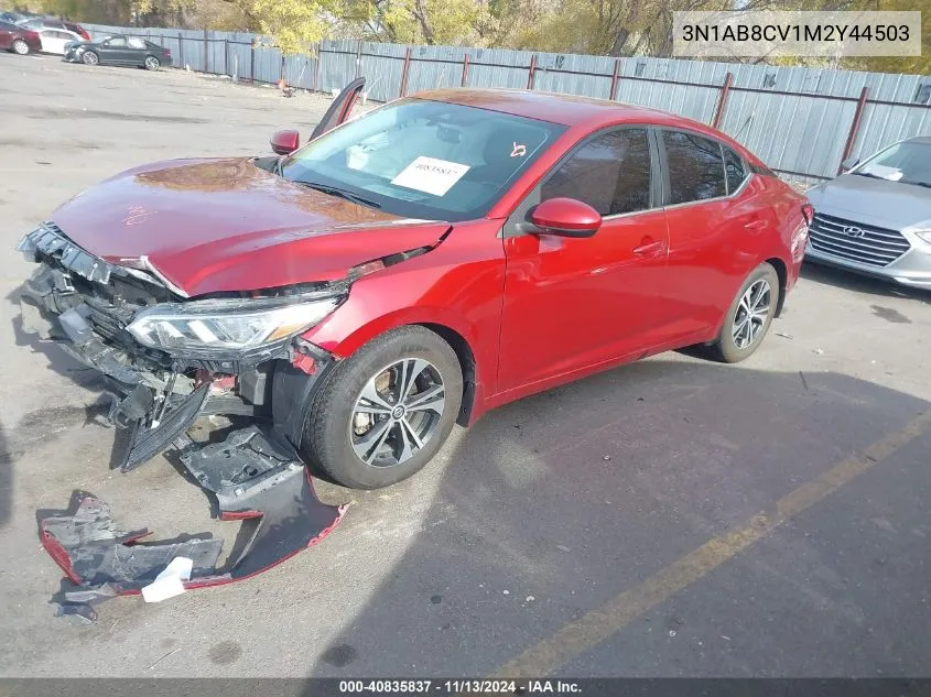 2021 Nissan Sentra Sv Xtronic Cvt VIN: 3N1AB8CV1M2Y44503 Lot: 40835837