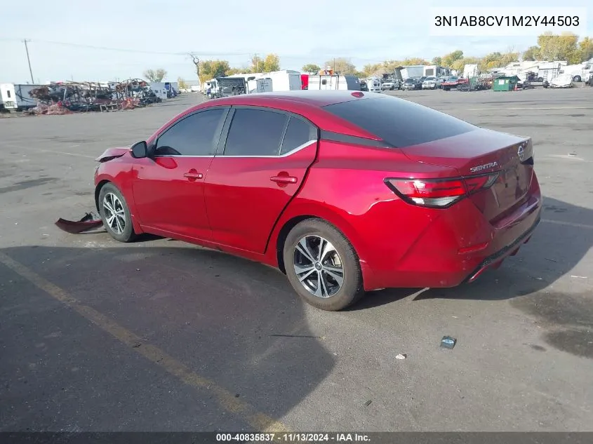 2021 Nissan Sentra Sv Xtronic Cvt VIN: 3N1AB8CV1M2Y44503 Lot: 40835837