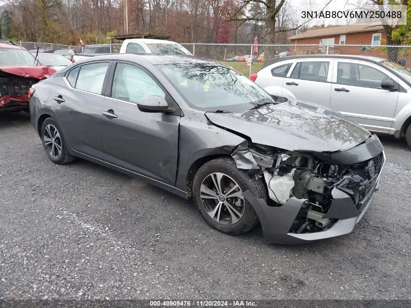 2021 Nissan Sentra Sv Xtronic Cvt VIN: 3N1AB8CV6MY250488 Lot: 40909476