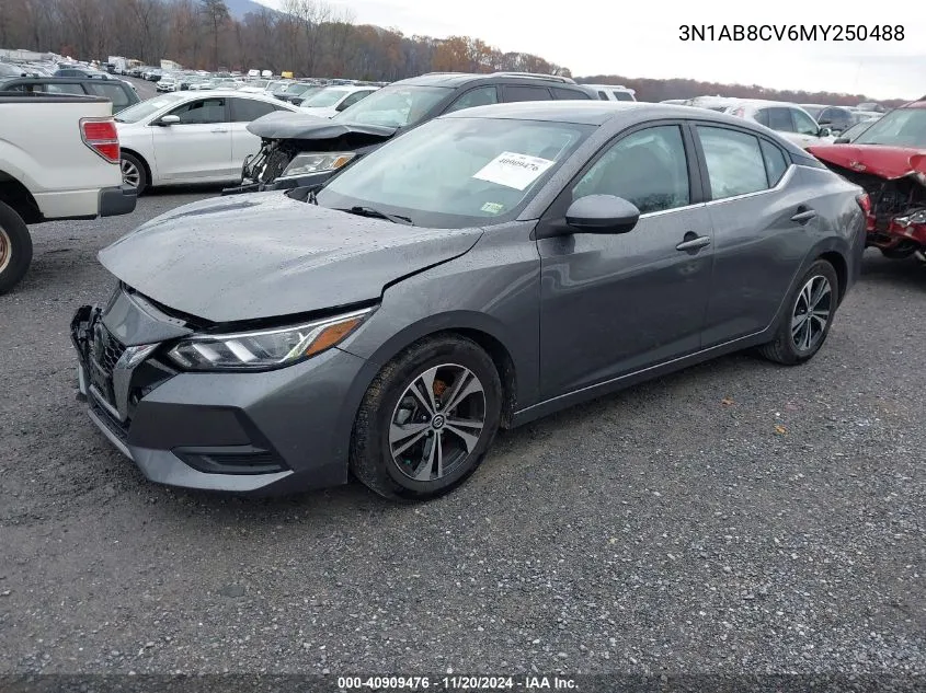 2021 Nissan Sentra Sv Xtronic Cvt VIN: 3N1AB8CV6MY250488 Lot: 40909476