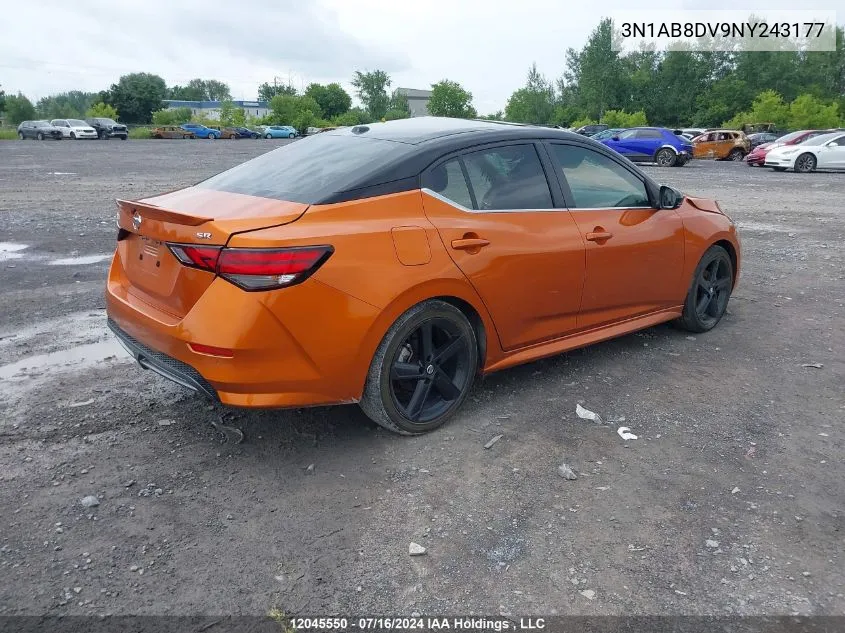 2022 Nissan Sentra VIN: 3N1AB8DV9NY243177 Lot: 12045550