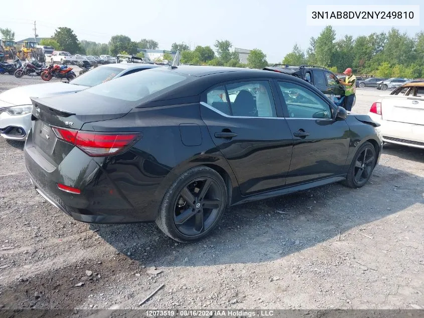 2022 Nissan Sentra VIN: 3N1AB8DV2NY249810 Lot: 12073519