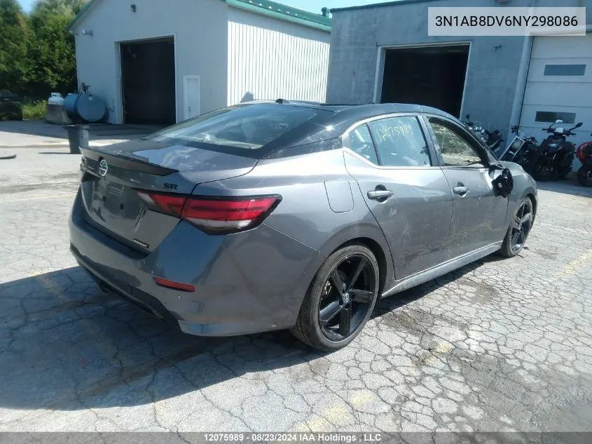 2022 Nissan Sentra VIN: 3N1AB8DV6NY298086 Lot: 12075989