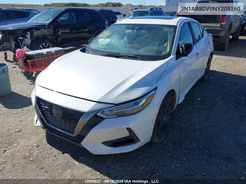 2022 Nissan Sentra VIN: 3N1AB8DV0NY205160 Lot: 12085627