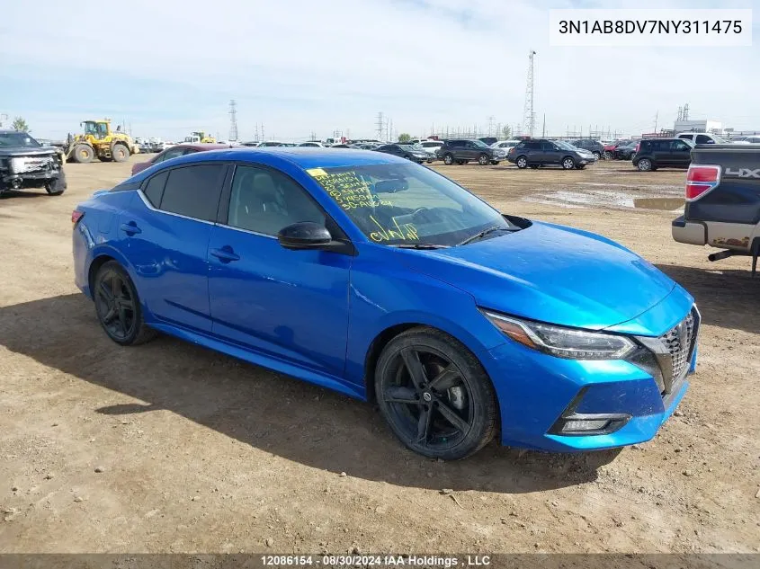 2022 Nissan Sentra VIN: 3N1AB8DV7NY311475 Lot: 12086154