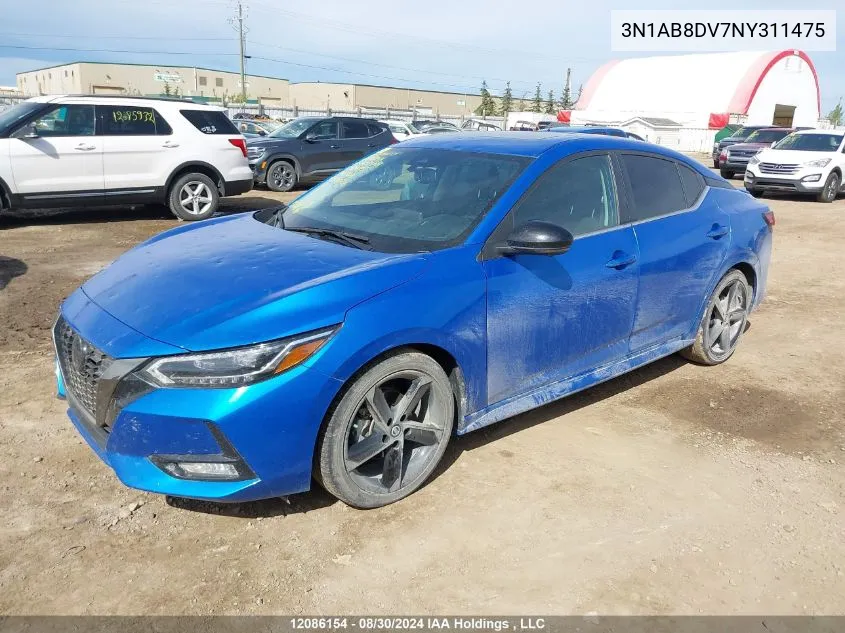 3N1AB8DV7NY311475 2022 Nissan Sentra