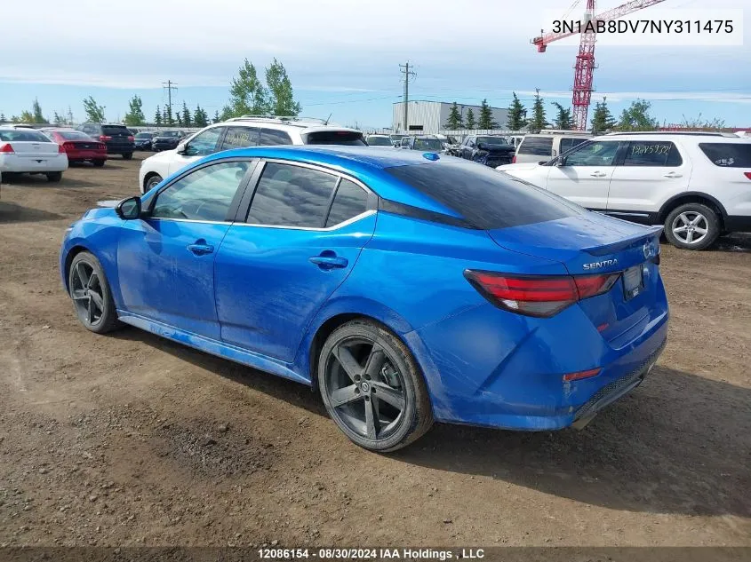 2022 Nissan Sentra VIN: 3N1AB8DV7NY311475 Lot: 12086154