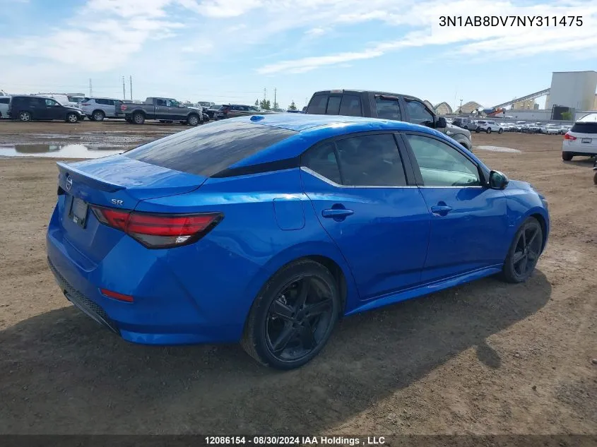 2022 Nissan Sentra VIN: 3N1AB8DV7NY311475 Lot: 12086154