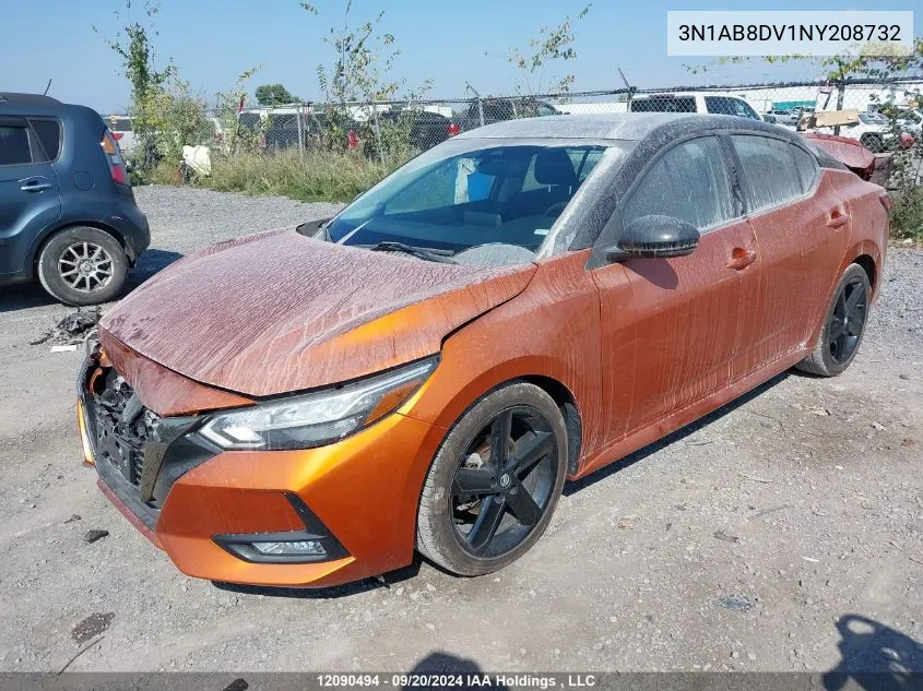 2022 Nissan Sentra VIN: 3N1AB8DV1NY208732 Lot: 12090494