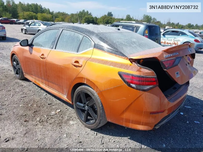 2022 Nissan Sentra VIN: 3N1AB8DV1NY208732 Lot: 12090494