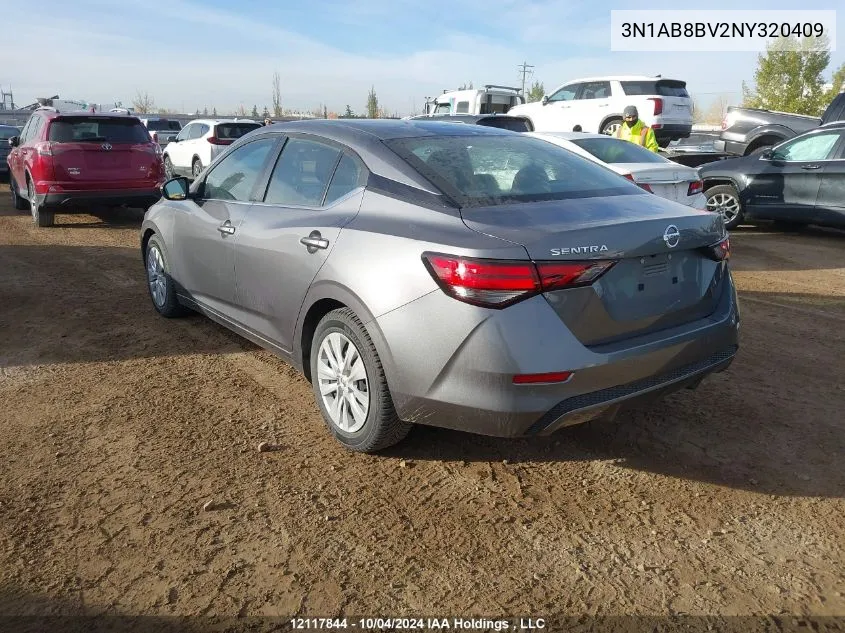 2022 Nissan Sentra VIN: 3N1AB8BV2NY320409 Lot: 12117844