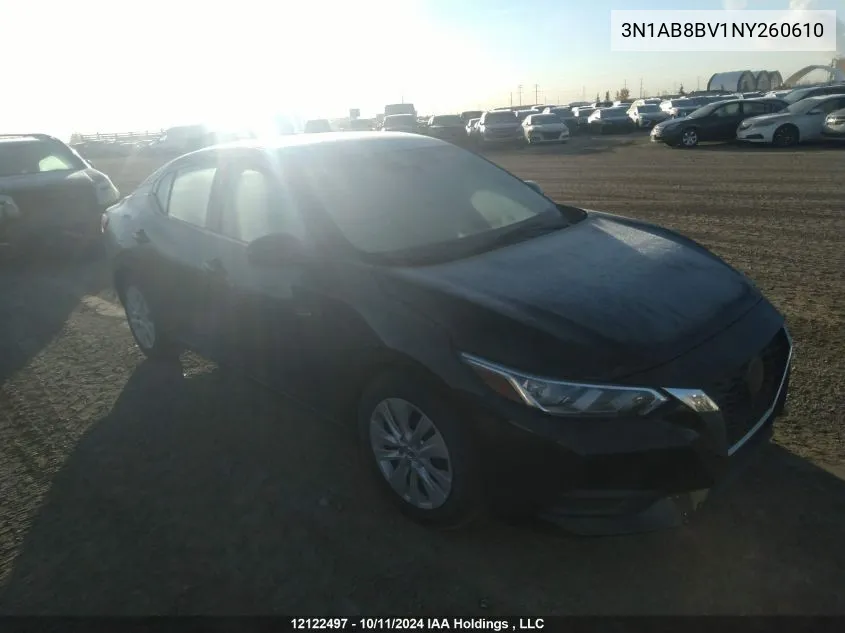 2022 Nissan Sentra VIN: 3N1AB8BV1NY260610 Lot: 12122497