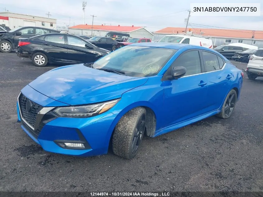 2022 Nissan Sentra VIN: 3N1AB8DV0NY247750 Lot: 12144974