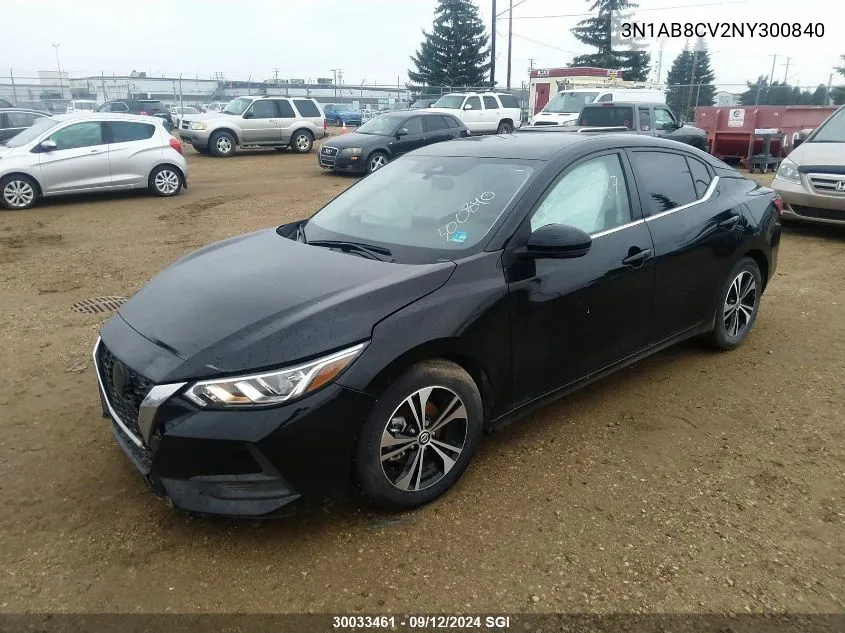 2022 Nissan Sentra Sv VIN: 3N1AB8CV2NY300840 Lot: 30033461