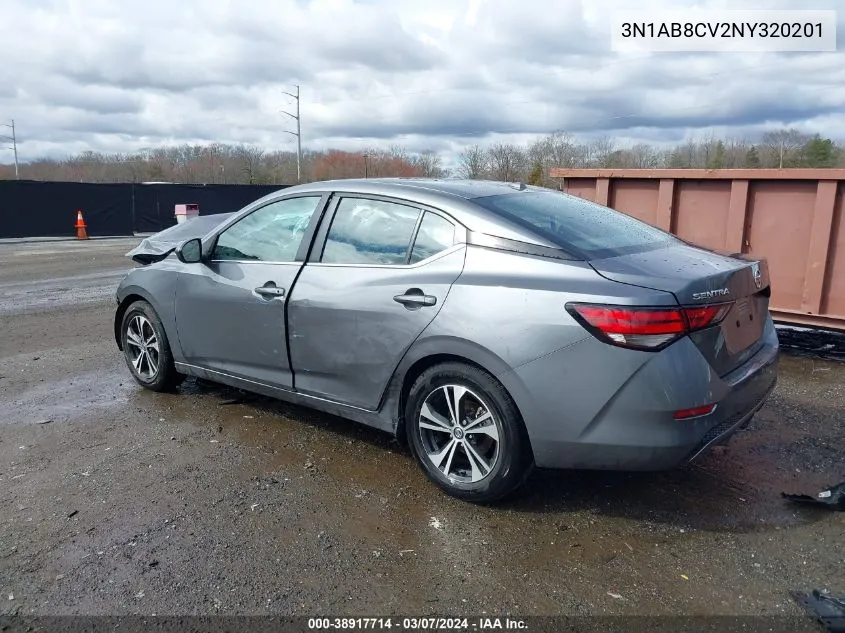 3N1AB8CV2NY320201 2022 Nissan Sentra Sv Xtronic Cvt