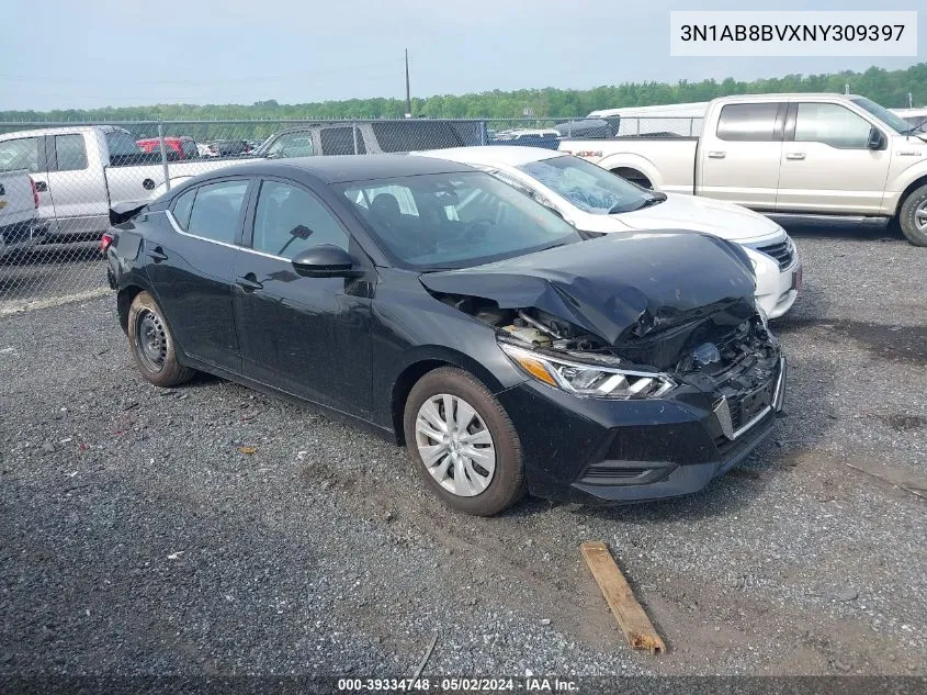 2022 Nissan Sentra S Xtronic Cvt VIN: 3N1AB8BVXNY309397 Lot: 39334748