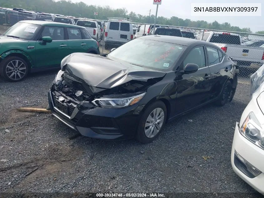 2022 Nissan Sentra S Xtronic Cvt VIN: 3N1AB8BVXNY309397 Lot: 39334748