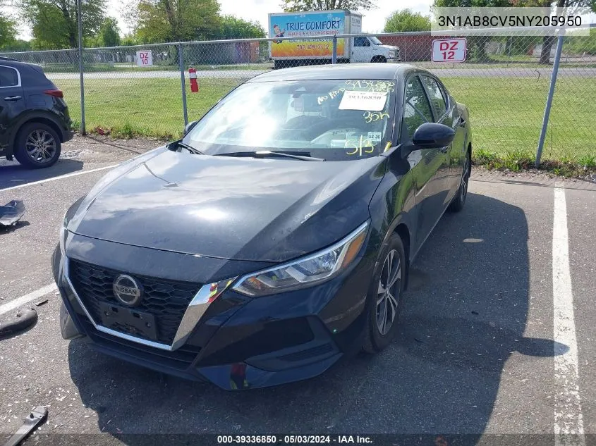 3N1AB8CV5NY205950 2022 Nissan Sentra Sv Xtronic Cvt