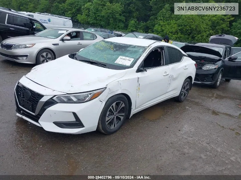 2022 Nissan Sentra Sv Xtronic Cvt VIN: 3N1AB8CV6NY236723 Lot: 39402796