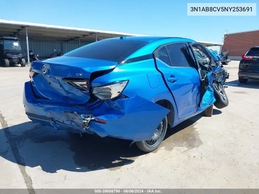 2022 Nissan Sentra Sv Xtronic Cvt VIN: 3N1AB8CV5NY253691 Lot: 39556795