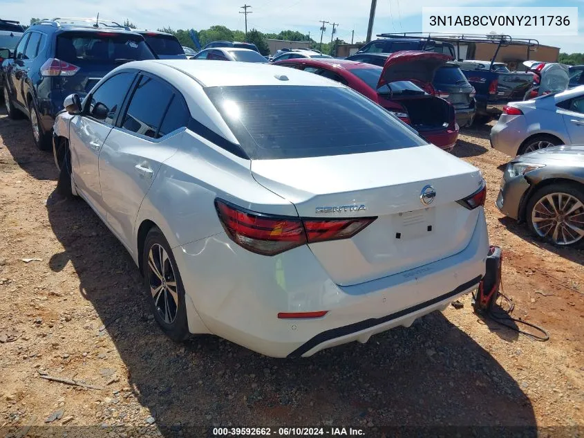 2022 Nissan Sentra Sv Xtronic Cvt VIN: 3N1AB8CV0NY211736 Lot: 39592662