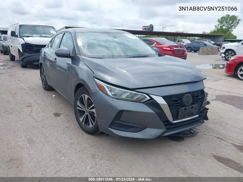 2022 Nissan Sentra Sv Xtronic Cvt VIN: 3N1AB8CV5NY251066 Lot: 39911046