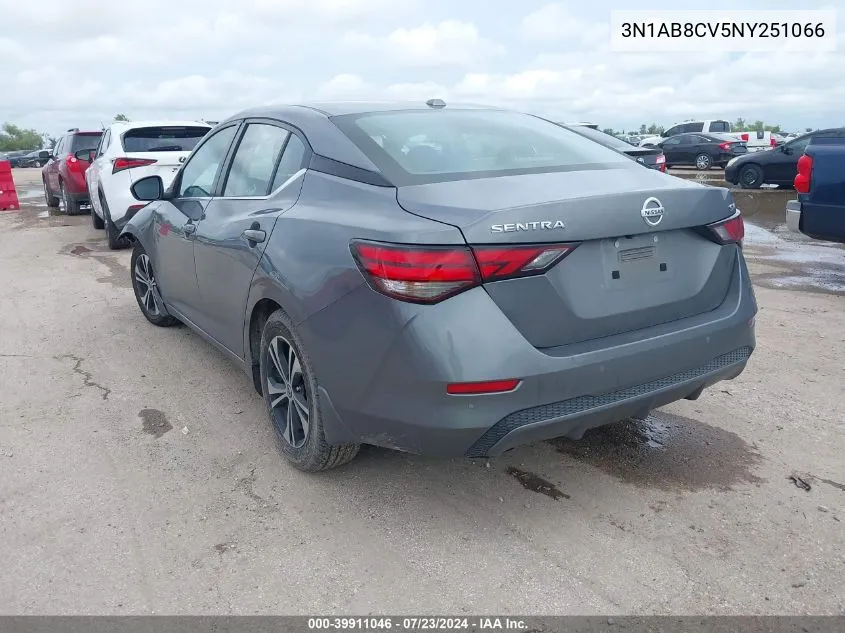 2022 Nissan Sentra Sv Xtronic Cvt VIN: 3N1AB8CV5NY251066 Lot: 39911046