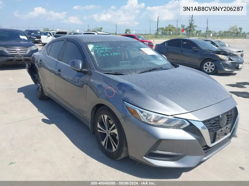 2022 Nissan Sentra Sv Xtronic Cvt VIN: 3N1AB8CV5NY206287 Lot: 40045080