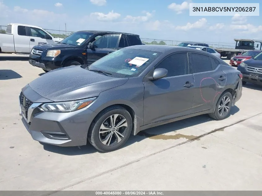 2022 Nissan Sentra Sv Xtronic Cvt VIN: 3N1AB8CV5NY206287 Lot: 40045080