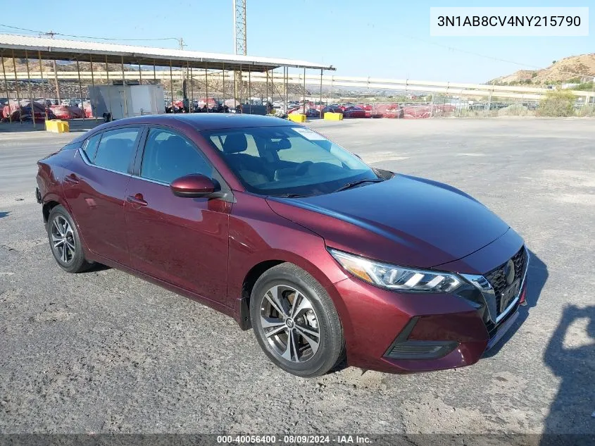 3N1AB8CV4NY215790 2022 Nissan Sentra Sv Xtronic Cvt