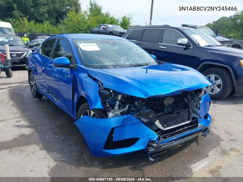 2022 Nissan Sentra Sv Xtronic Cvt VIN: 3N1AB8CV2NY245466 Lot: 40067180