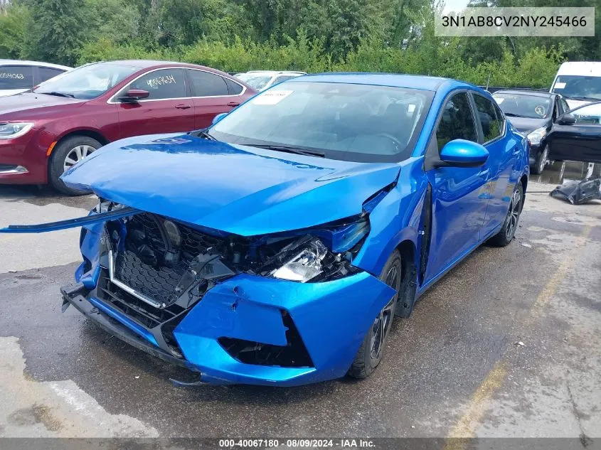 2022 Nissan Sentra Sv Xtronic Cvt VIN: 3N1AB8CV2NY245466 Lot: 40067180