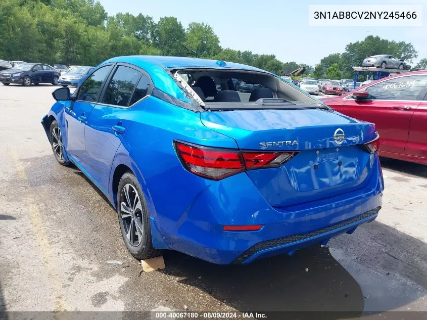 2022 Nissan Sentra Sv Xtronic Cvt VIN: 3N1AB8CV2NY245466 Lot: 40067180