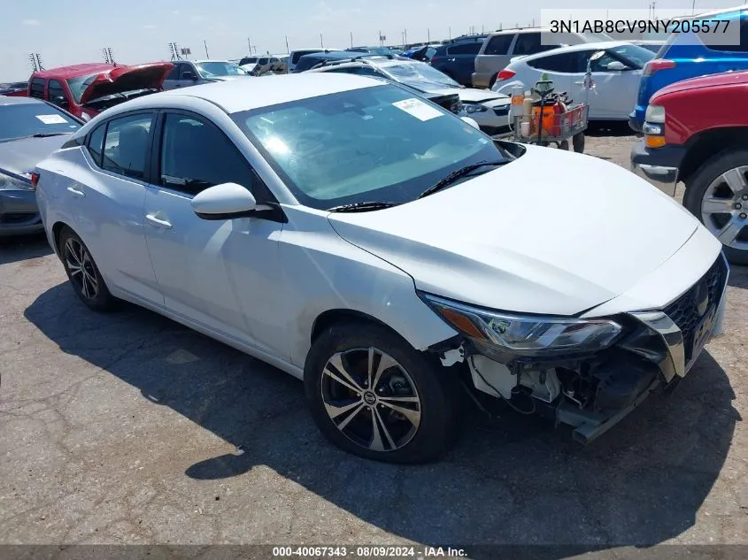 2022 Nissan Sentra Sv Xtronic Cvt VIN: 3N1AB8CV9NY205577 Lot: 40067343