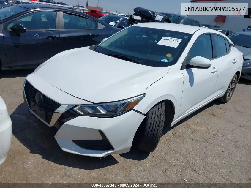 2022 Nissan Sentra Sv Xtronic Cvt VIN: 3N1AB8CV9NY205577 Lot: 40067343