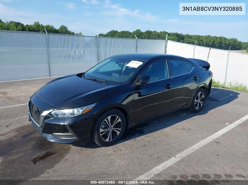 3N1AB8CV3NY320885 2022 Nissan Sentra Sv Xtronic Cvt