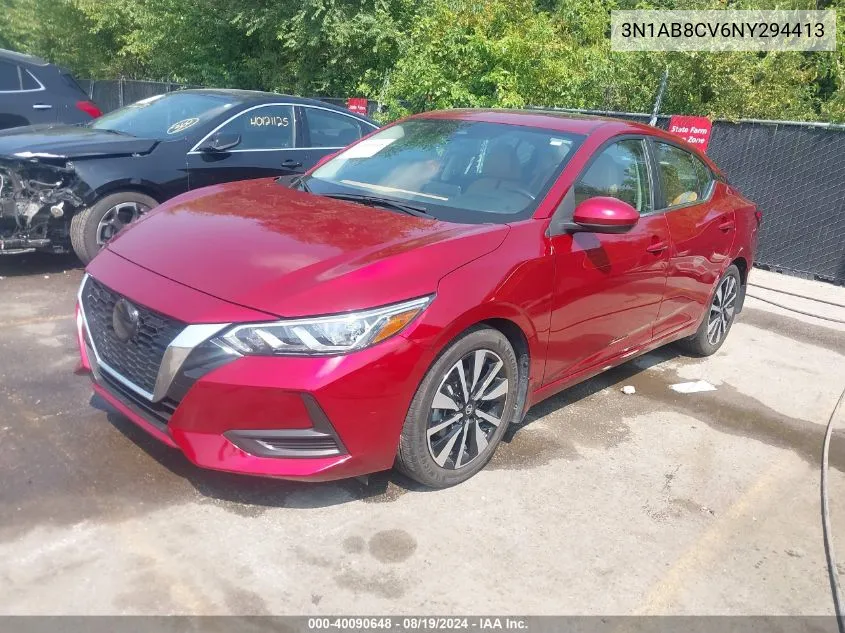 2022 Nissan Sentra Sv Xtronic Cvt VIN: 3N1AB8CV6NY294413 Lot: 40090648