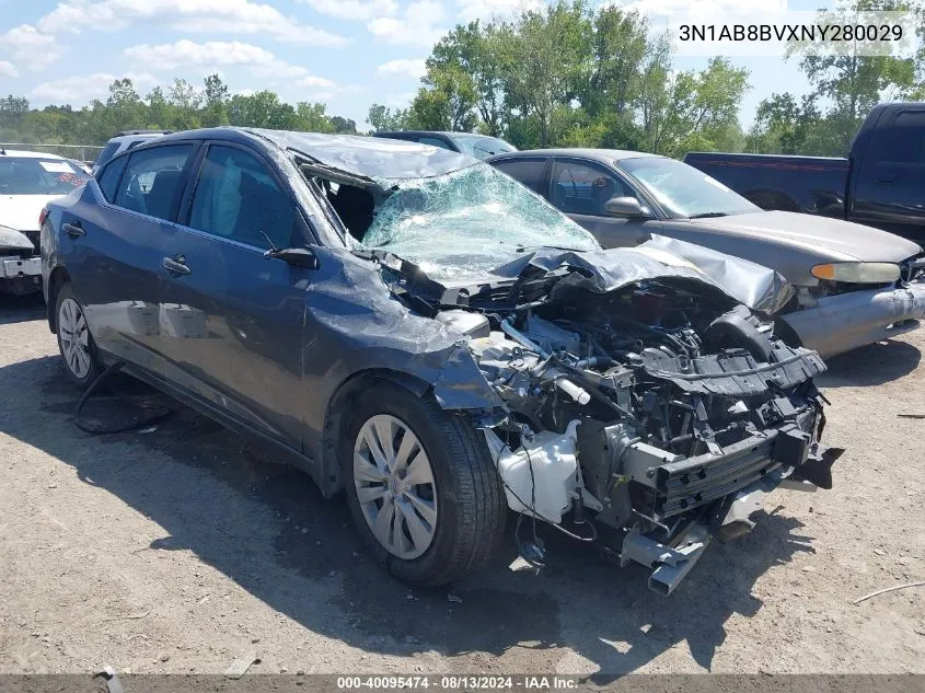 2022 Nissan Sentra S Xtronic Cvt VIN: 3N1AB8BVXNY280029 Lot: 40095474