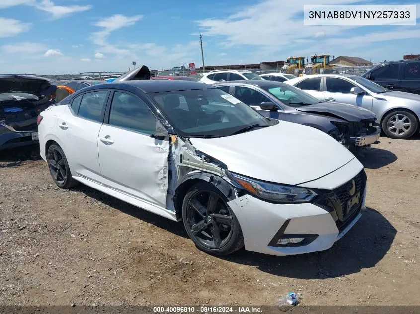 2022 Nissan Sentra Sr Xtronic Cvt VIN: 3N1AB8DV1NY257333 Lot: 40096810