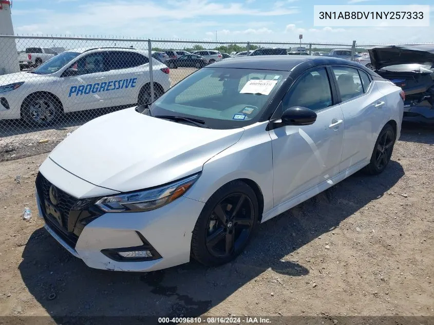 2022 Nissan Sentra Sr Xtronic Cvt VIN: 3N1AB8DV1NY257333 Lot: 40096810