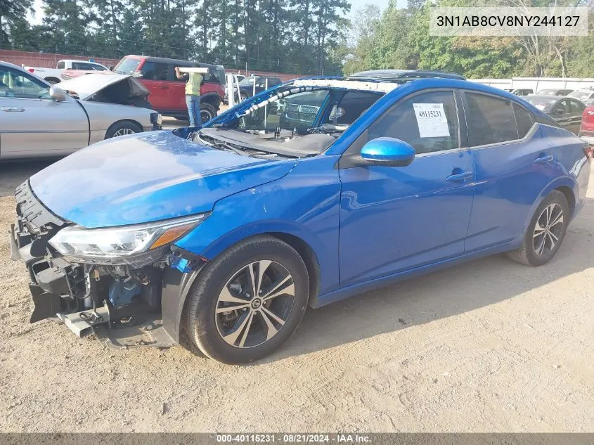 2022 Nissan Sentra Sv VIN: 3N1AB8CV8NY244127 Lot: 40115231