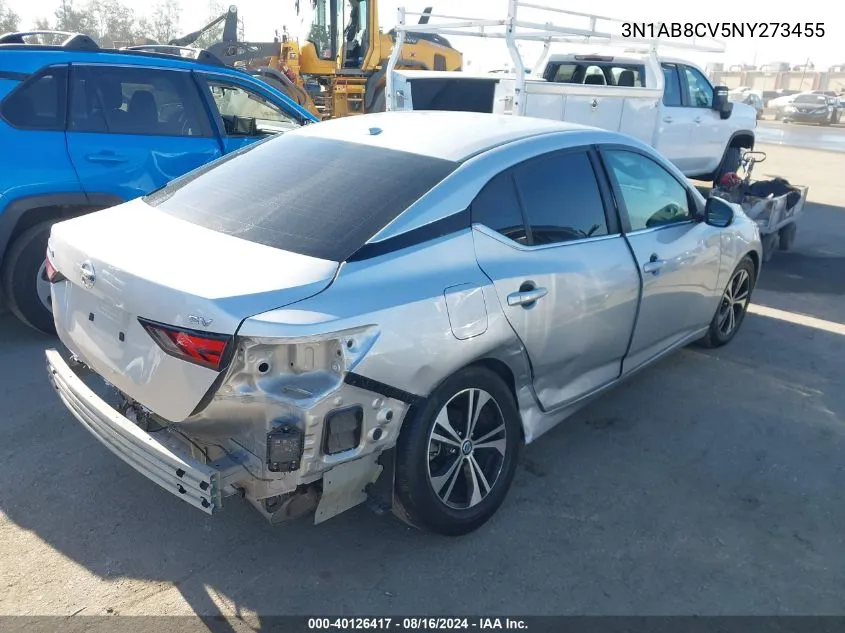 2022 Nissan Sentra Sv Xtronic Cvt VIN: 3N1AB8CV5NY273455 Lot: 40126417