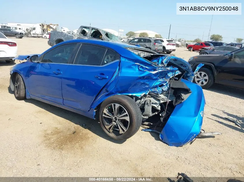 2022 Nissan Sentra Sv Xtronic Cvt VIN: 3N1AB8CV9NY250048 Lot: 40166658